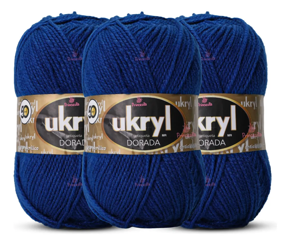 Lana Clásica Dorada Ukryl para tejer — pack de 3 ovillos de 100 g