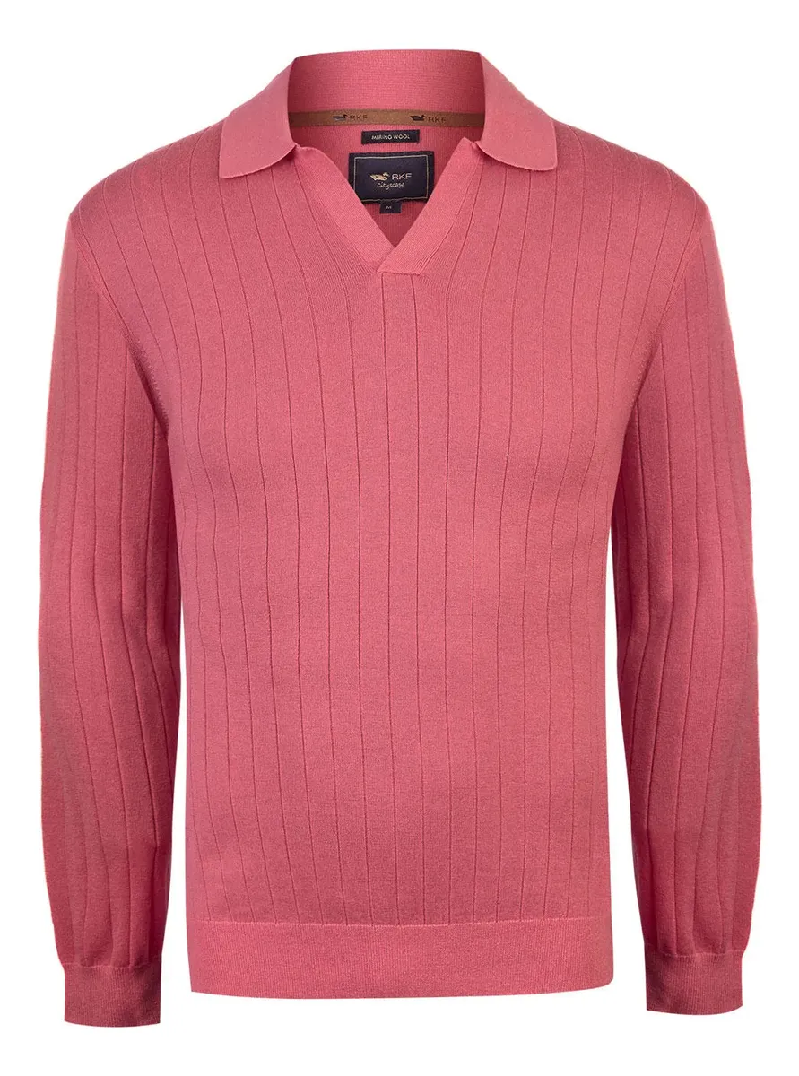 Sweater Rocco de lana merino, rosa claro